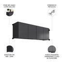 Ver imagem 3 de Armário de Cozinha Aéreo 118cm 4 Portas Monna Grafite Z34 Mpozenato