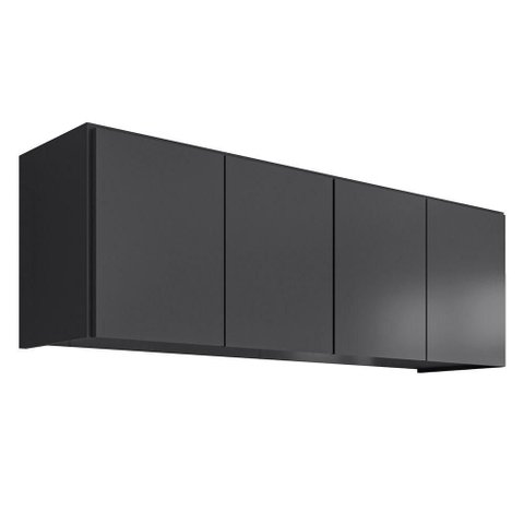 Armário de Cozinha Aéreo 118cm 4 Portas Monna Grafite Z34 Mpozenato