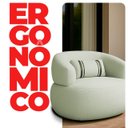 Ver imagem 2 de Poltrona Orgânica Giratória Chloe Decorativa com Almofada Plumante Bouclê Verde - Arkell