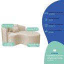 Ver imagem 7 de Recamier Curvo Orgânico 150cm 2 Lugares Lado Direito para Sala de Estar Bouclé Londres Bege
