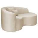 Ver imagem 5 de Recamier Curvo Orgânico 150cm 2 Lugares Lado Direito para Sala de Estar Bouclé Londres Bege