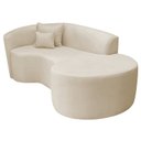 Ver imagem 6 de Recamier Curvo Orgânico 150cm 2 Lugares Lado Direito para Sala de Estar Bouclé Londres