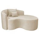 Ver imagem 2 de Recamier Curvo Orgânico 150cm 2 Lugares Lado Direito para Sala de Estar Bouclé Londres