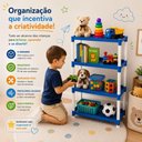Ver imagem 3 de Prateleira Organizadora 4 Andares Infantil Plástico PP Azul