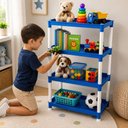 Ver imagem 5 de Prateleira Organizadora 4 Andares Infantil Plástico PP Azul