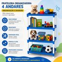Ver imagem 2 de Prateleira Organizadora 4 Andares Infantil Plástico PP Azul