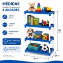 Ver imagem 7 de Prateleira Organizadora 4 Andares Infantil Plástico PP Azul