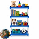 Ver imagem 1 de Prateleira Organizadora 4 Andares Infantil Plástico PP Azul