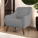 Ver imagem 2 de Poltrona Decorativa Fixa Pés de Madeira Paloma D02 Veludo Cinza B-317 - Lyam Decor