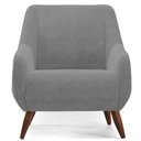 Ver imagem 4 de Poltrona Decorativa Fixa Pés de Madeira Paloma D02 Veludo Cinza B-317 - Lyam Decor