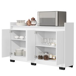 Aparador Buffet Real 4 Portas Branco Primus Móveis - 4