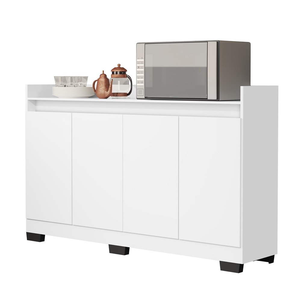 Aparador Buffet Real 4 Portas Branco Primus Móveis