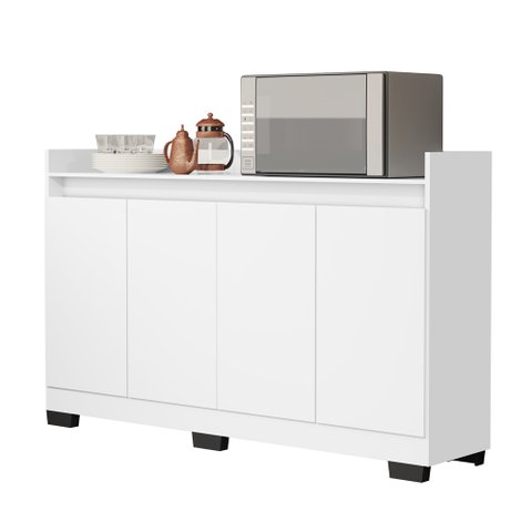 Aparador Buffet Real 4 Portas Branco Primus Móveis
