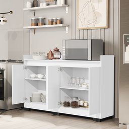 Aparador Buffet Real 4 Portas Branco Primus Móveis - 3