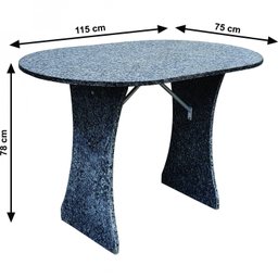 Conjunto de Cozinha Mesa Tampo em Granito Oval Paris 4 Cadeiras  - 3