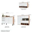 Ver imagem 5 de Cozinha Modulada Compacta com 4 Peças 10 Portas 4 Gavetas e Vidro Reflecta 100% MDF Itália