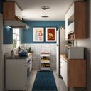 Ver imagem 1 de Cozinha Modulada Compacta com 4 Peças 10 Portas 4 Gavetas e Vidro Reflecta 100% MDF Itália