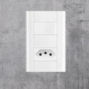 Ver imagem 3 de Interruptor 1 Tecla Simples e Tomada 2P+T 20A Branco Modulare 1436 Fame