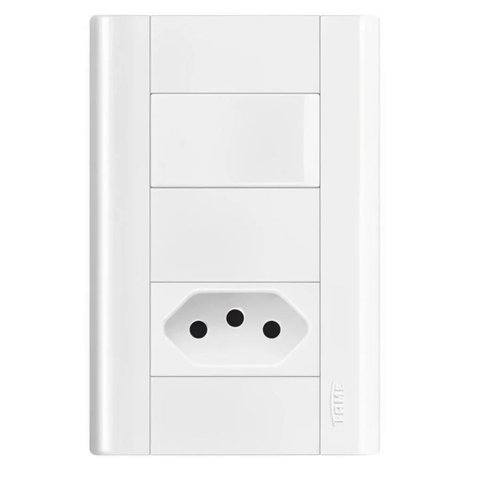 Interruptor 1 Tecla Simples e Tomada 2P+T 20A Branco Modulare 1436 Fame