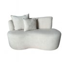 Ver imagem 2 de Namoradeira Orgânica Bouclé Bege 2 Lugares com Almofadas