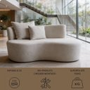 Ver imagem 5 de Namoradeira Orgânica Bouclé Bege 2 Lugares com Almofadas