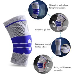 Joelheira Compressao Ortopedica Gel Silicone Suporte Patela Joelho Perna Atletismo Corrida Futebol - 4