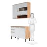 Cozinha Modulada Compacta com 2 Peças 6 Portas 2 Gavetas e Vidro Reflecta 100% MDF Itália - 7