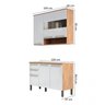 Cozinha Modulada Compacta com 2 Peças 6 Portas 2 Gavetas e Vidro Reflecta 100% MDF Itália - 6