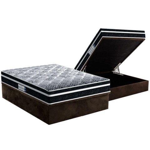 Cama Box Baú Casal: Colchão Espuma D33 Probel /EP ProDormir Advanced Tech1500 Plus + Base CRC