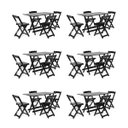 Ver imagem 2 de Kit 6 Conjuntos Dobráveis 120 X 70 com 4 Cadeiras Preto - Móveis Britz