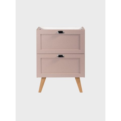 Gabinete para Banheiro 60cm Retro MDF Rosa Milano - On Móveis