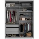 Ver imagem 3 de Closet Solteiro Guarda Roupa sem Porta 159cm 3 Gavetas Mdf Pisa R02 Urbe - Lyam Decor