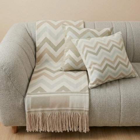 Kit Manta e Almofadas Decorativas para Sofá Cherry Verde Relva - Nexta Casa