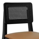 Ver imagem 3 de Banqueta Gabi Madeira Maciça Encosto C- Telinha C- 68cm Altura - Preto Assento Estofado Corano