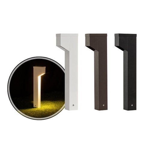 Poste Balizador Branco Luminária Jardim 1 Foco P/ Mr11 St2766