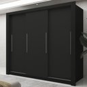 Ver mais imagens de Guarda-Roupa Casal 100% MDF 3 Portas de Correr 2 Gavetas Preto Roma
