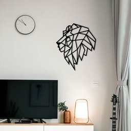 Aplique De Parede Decorativo Em Mdf 6mm Leão Geométrico - 4