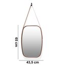 Ver imagem 6 de Espelho Decorativo Retangular com Moldura de Plastíco Rosê Alça Caramelo 65x43,5 cm - D’Rossi