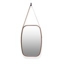 Ver imagem 1 de Espelho Decorativo Retangular com Moldura de Plastíco Rosê Alça Caramelo 65x43,5 cm - D’Rossi