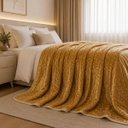 Ver imagem 3 de Cobertor Manta Fio de Ouro Casal 190x210 Toque Macio Luxo Decorativa Caramelo