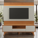 Ver imagem 2 de Painel Aros LED e Rack Ares 180cm para TV 65" 2 Portas 1 Gav:Naturalle/Off