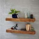 Ver imagem 3 de Kit 2 Prateleiras Grossas Suporte Invisível Madeira 60x15