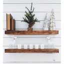 Ver imagem 2 de Kit 2 Prateleiras Grossas Suporte Invisível Madeira 60x15