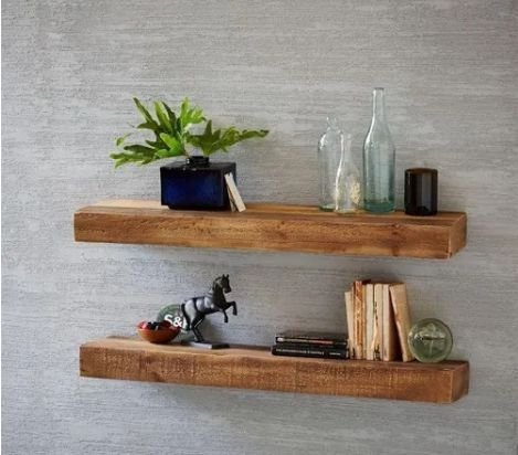 Ver imagem 5 de Kit 2 Prateleiras Grossas Suporte Invisível Madeira 60x15