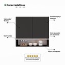 Ver imagem 7 de Armário Aéreo Multiuso Lux 80cm 100%mdf 02 Portas com Nicho Integrado Preto - Desk Design