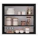 Ver imagem 5 de Armário Aéreo Multiuso Lux 80cm 100%mdf 02 Portas com Nicho Integrado Preto - Desk Design