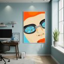 Ver imagem 1 de Quadro Rosto de Nadador 70x50cm Mold Branca