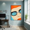 Ver imagem 2 de Quadro Rosto de Nadador 70x50cm Mold Branca