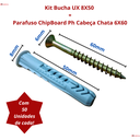Ver imagem 5 de Kit Bucha Ux 8x50 + Parafuso Chipboard 6x60 50 Unid. de Cada