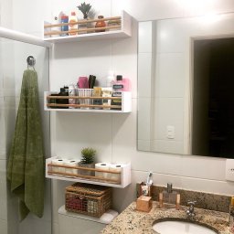 Conjunto de Prateleira Branca para Banheiro Organizadora e Decorativa de Mdf - Dulce (3 Unidades) - 1